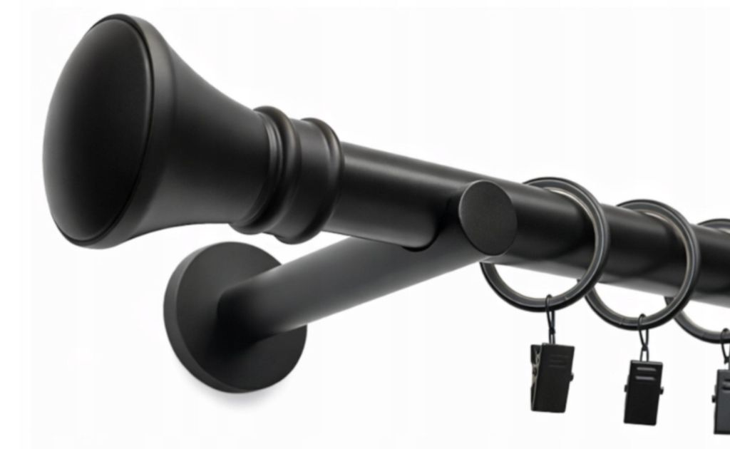 Gardinenstange MONACO 140 cm 1-läufig Ø 25 mm Schwarz matt Produktbild 