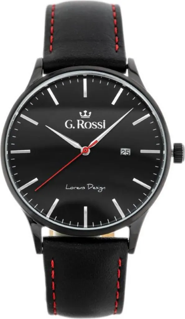 Montre analogique G. Rossi ty158600 en métal argenté et cadran bleu nuit