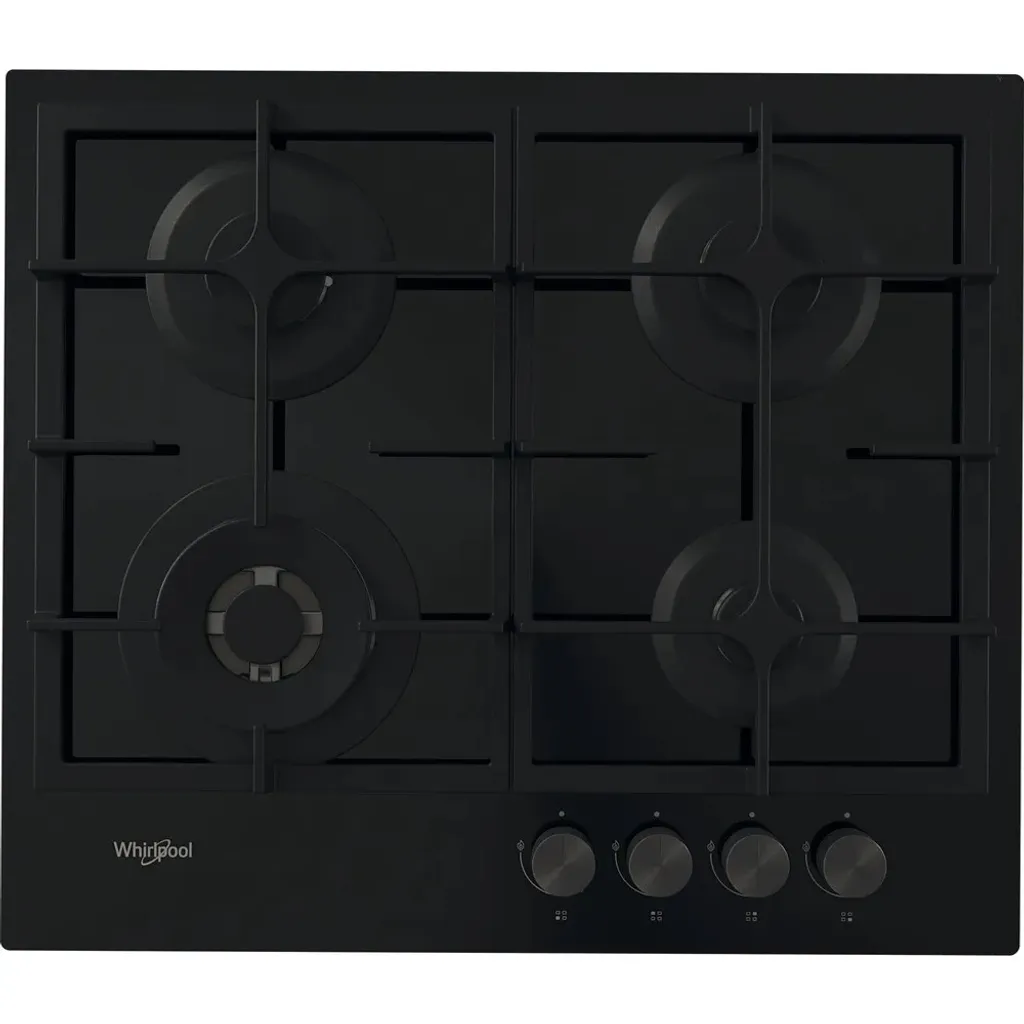 Plaque de cuisson gaz 4 zones Whirlpool AKT 6455/NB1 en verre noir
