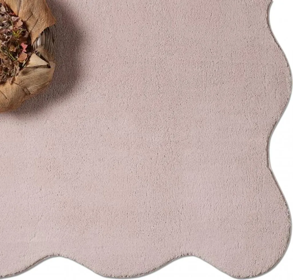 Tapis rose blush forme ondulée moderne 140x200 cm facile d'entretien - 6