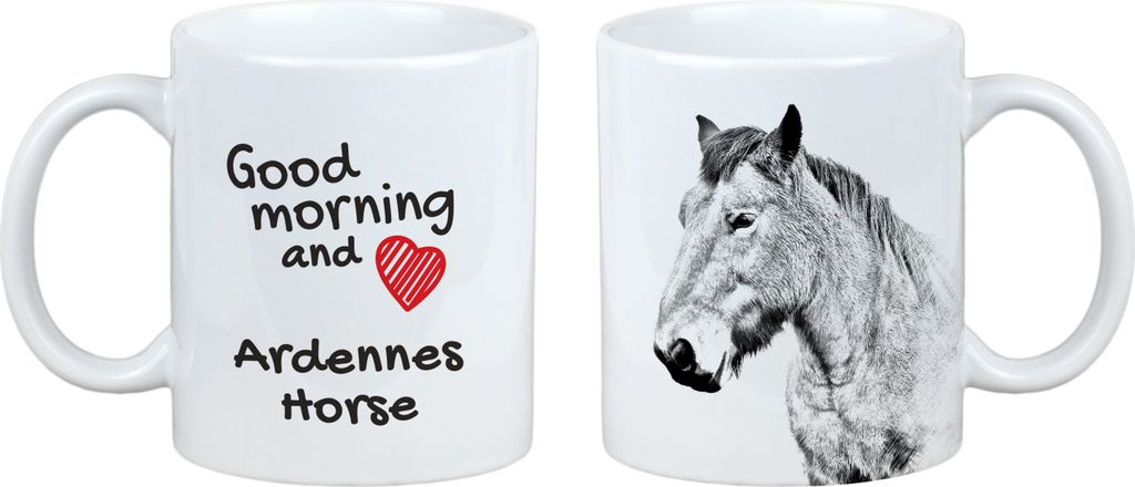 Ardenner Pferd - Tasse mit Hund, personalisierte Tasse mit Druck, klassisches Geschenk für jeden von der Marke Art-Dog.