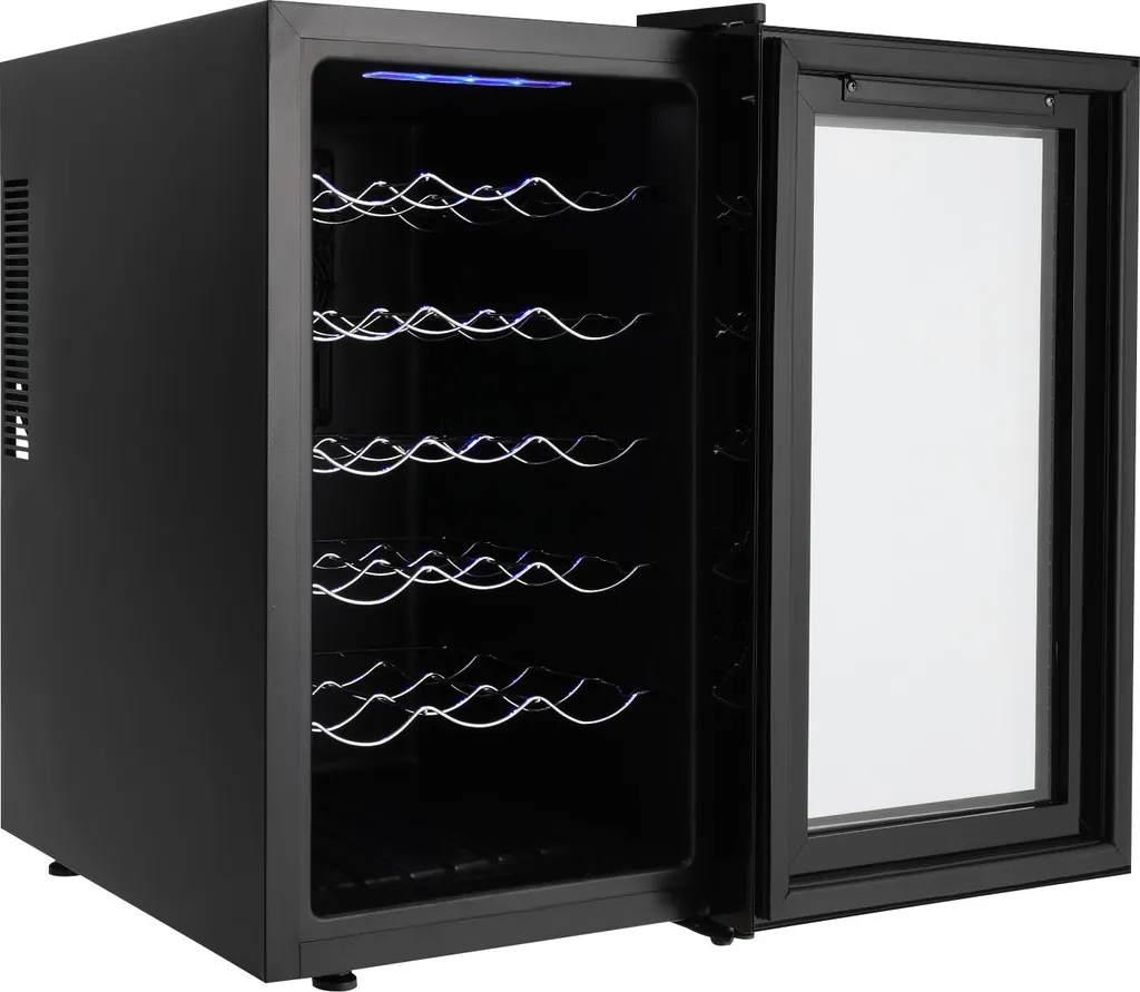 Réfrigérateur à vin 18 bouteilles pour cuisine et salon noir 46 Litres