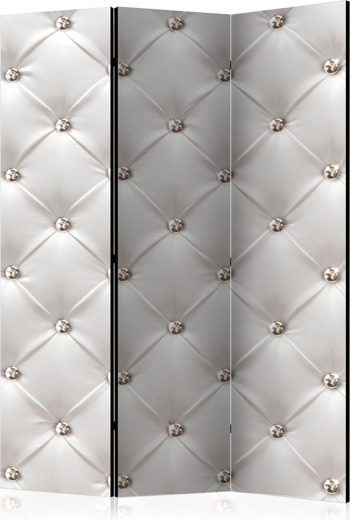 3-teiliger Doppelseitiger Vlies Paravent - White Elegance 135x172 cm Muster f-B-0039-z-b