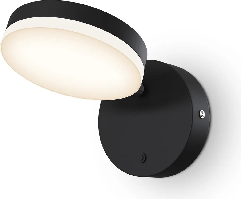 Applique LED noire à intensité variable avec spot orientable H 11 cm