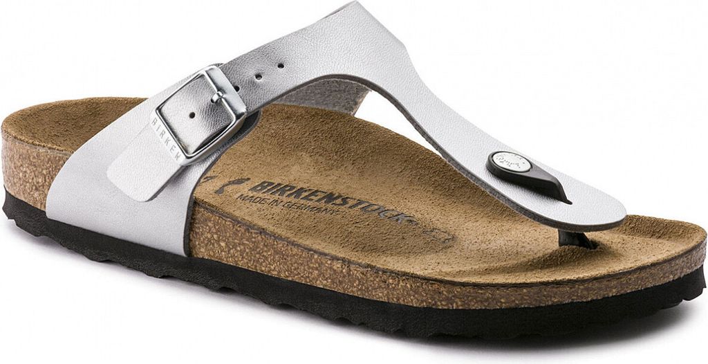 Birkenstock GIZEH Birko-Flor dámske strieborné šľapky – Obrázok produktu 