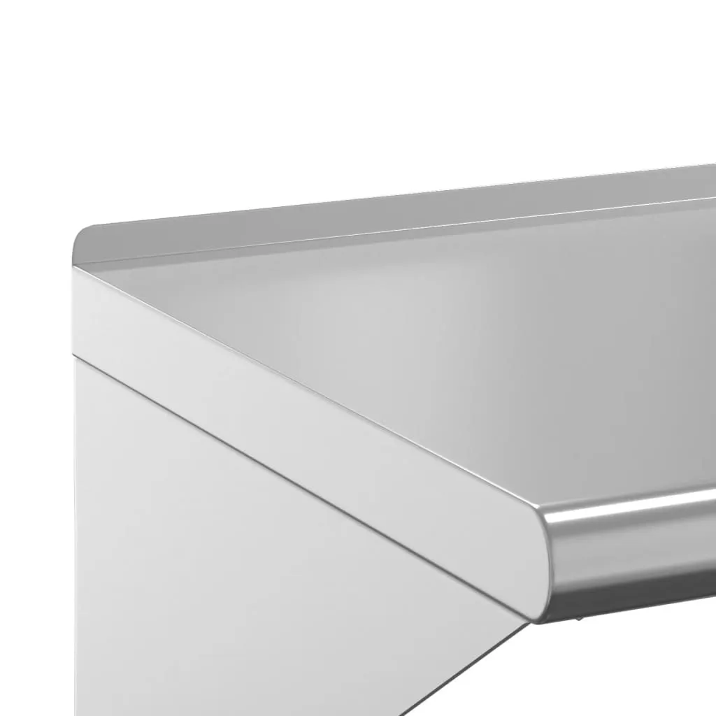 Scaffale Parete Acciaio Inox 100x30x31 cm Argento | Design Industriale - 8