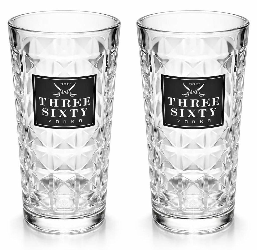 Three Sixty Vodka Longdrinkgläser 2er Set 0,3L geeicht - Produktbild 