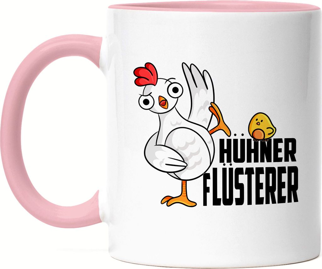 Hühner-Flüsterer Tasse Rosa Huhn-Fans Bauernhof Chicken Hühnerhof Geschenkidee