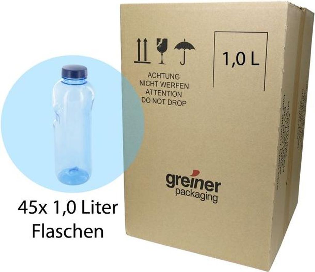 45x Kavodrink 1,0 Liter Trinkflasche Wasserflasche aus Tritan (BPA frei) Flasche Sport *SPARPREIS