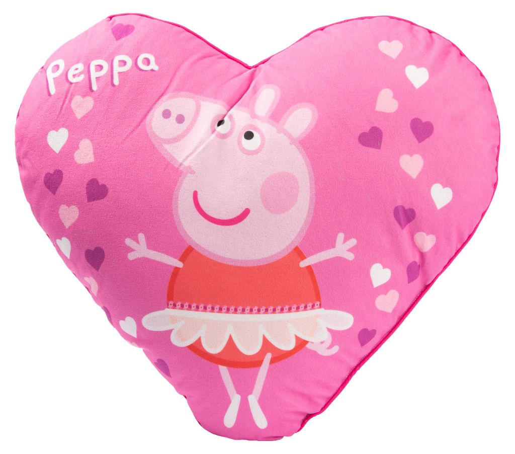 Peppa Wutz Kissen - Plüsch Herz Dekokissen Zierkissen Produktbild 