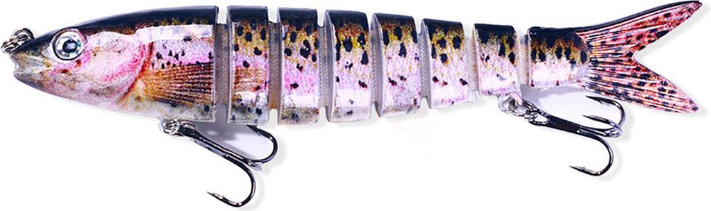 13,4 cm 18 g Mehrknoten-Fischköder, realistisches Design, 3D-Augen, holografischer Körper, Köderset mit eingebautem Ball, schwingender Fischköder
