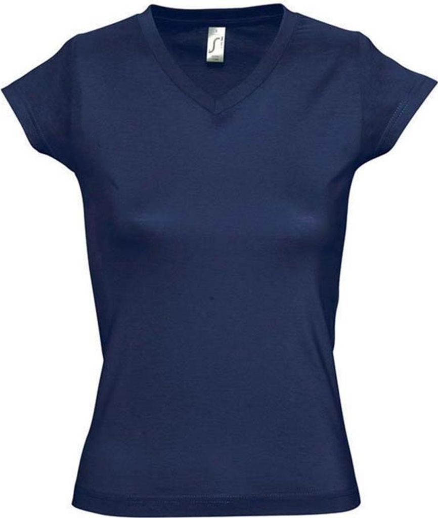 SOLS - "Moon" T-Shirt V-Ausschnitt für Damen LT1485 (M) (Dunkelblau)