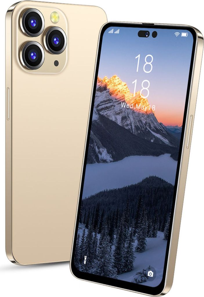 6.5" HD I14promax Smartphone MTK6753 Octa-Core 3GB RAM 32GB ROM AMOLED Bildschirm Android 8.1 4G Netzwerk Telefon Gold US Plug