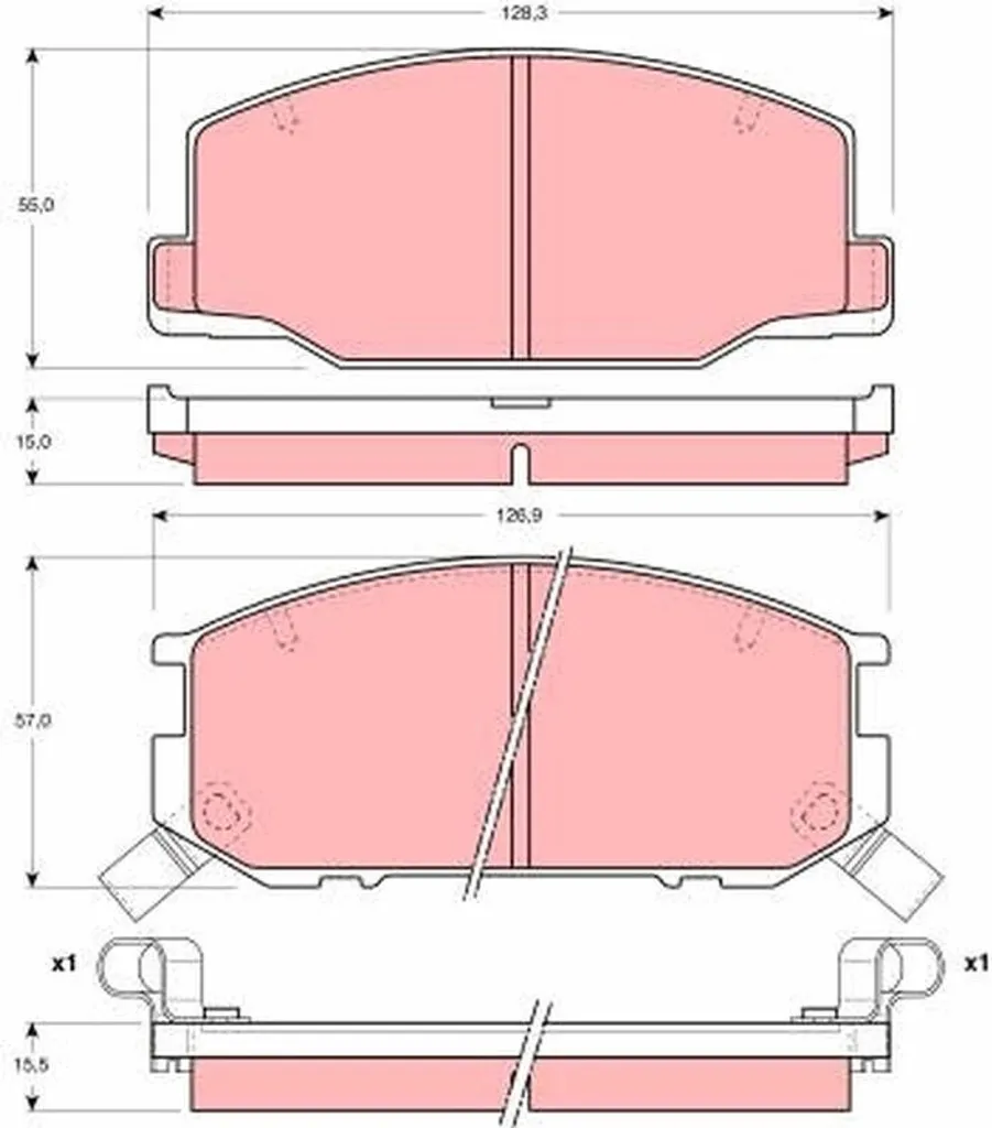 Plaquettes de frein TRW GDB1190 pour Toyota Previa modèles R1 et R2