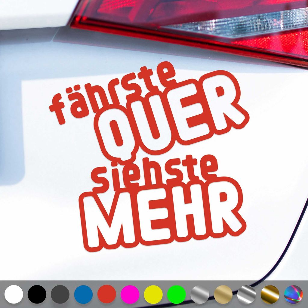 PantherPixel Fährste Quer Aufkleber Siehste Mehr Motorsport Driften Sticker Auto Geschenkidee Farbe Rot