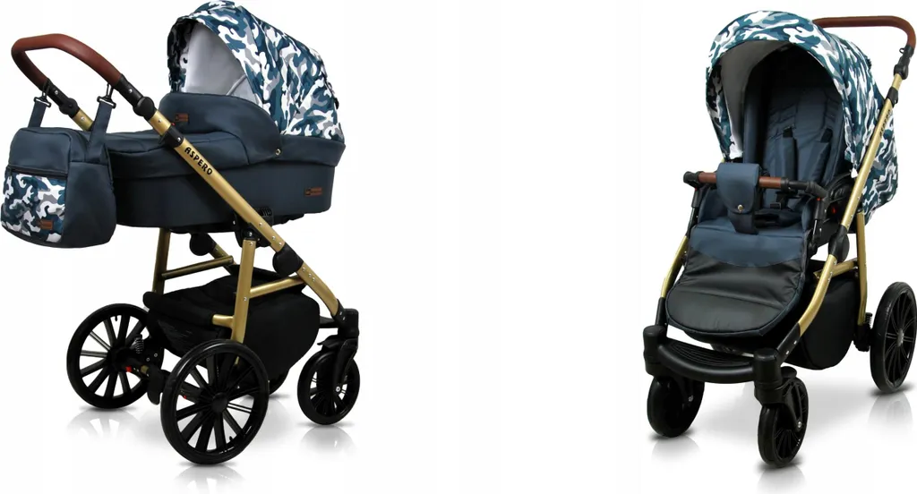 BabyLux Aspero Poussette Tout-Terrain 2en1 pour Balades en Famille Gris