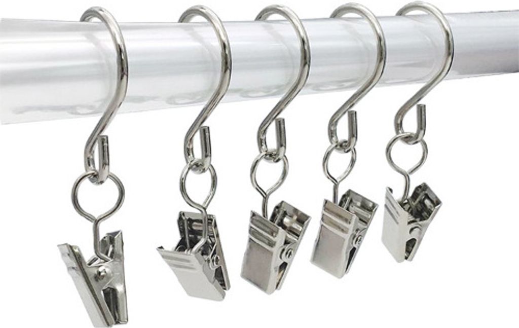 50 Stück Vorhangklammern Edelstahl - Federklammern Mit Haken Für Vorhänge & Deko