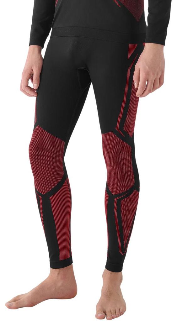 4F - "4FWAW24USEAM166" Thermo-Leggings für Herren MR1134 (S-M) (Schwarz/Rot)