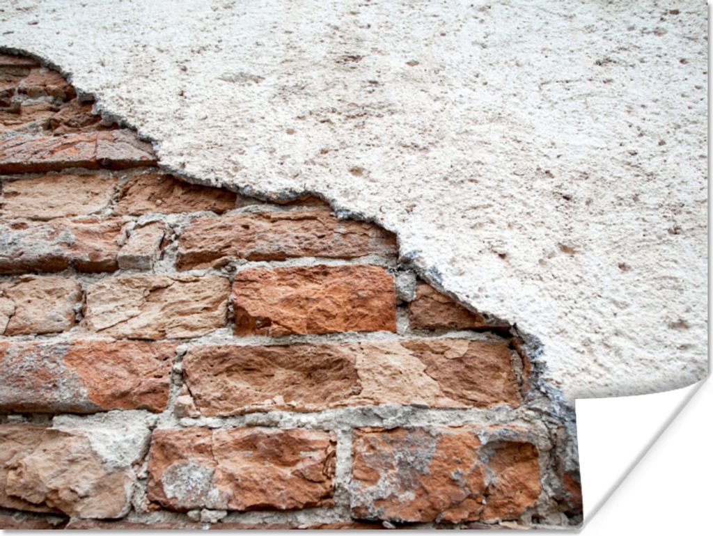 MuchoWow Poster Gips - Stein - Mauer - Ziegel 80x60 cm - Kunst für zu Hause
