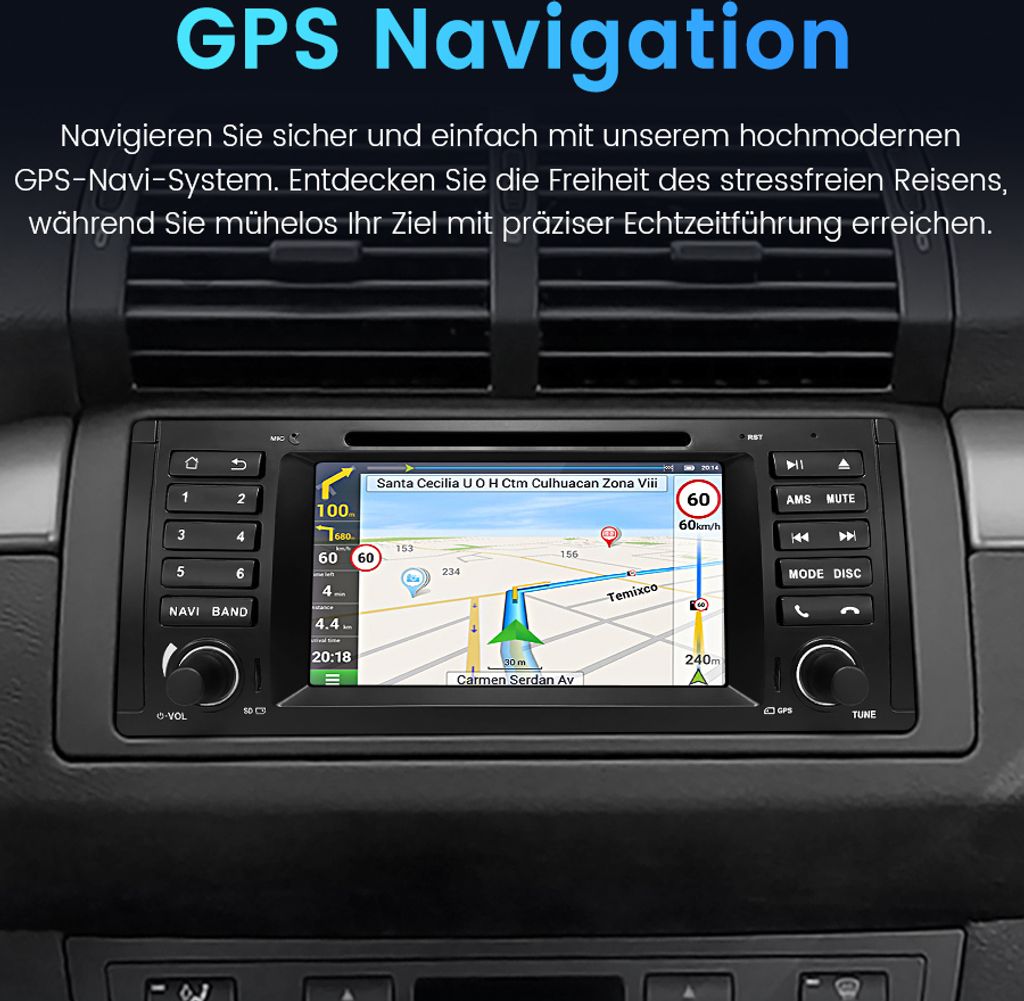 7-palcové autorádio s DVD Navi Bluetooth GPS DAB SWC RDS Obrázok produktu 5