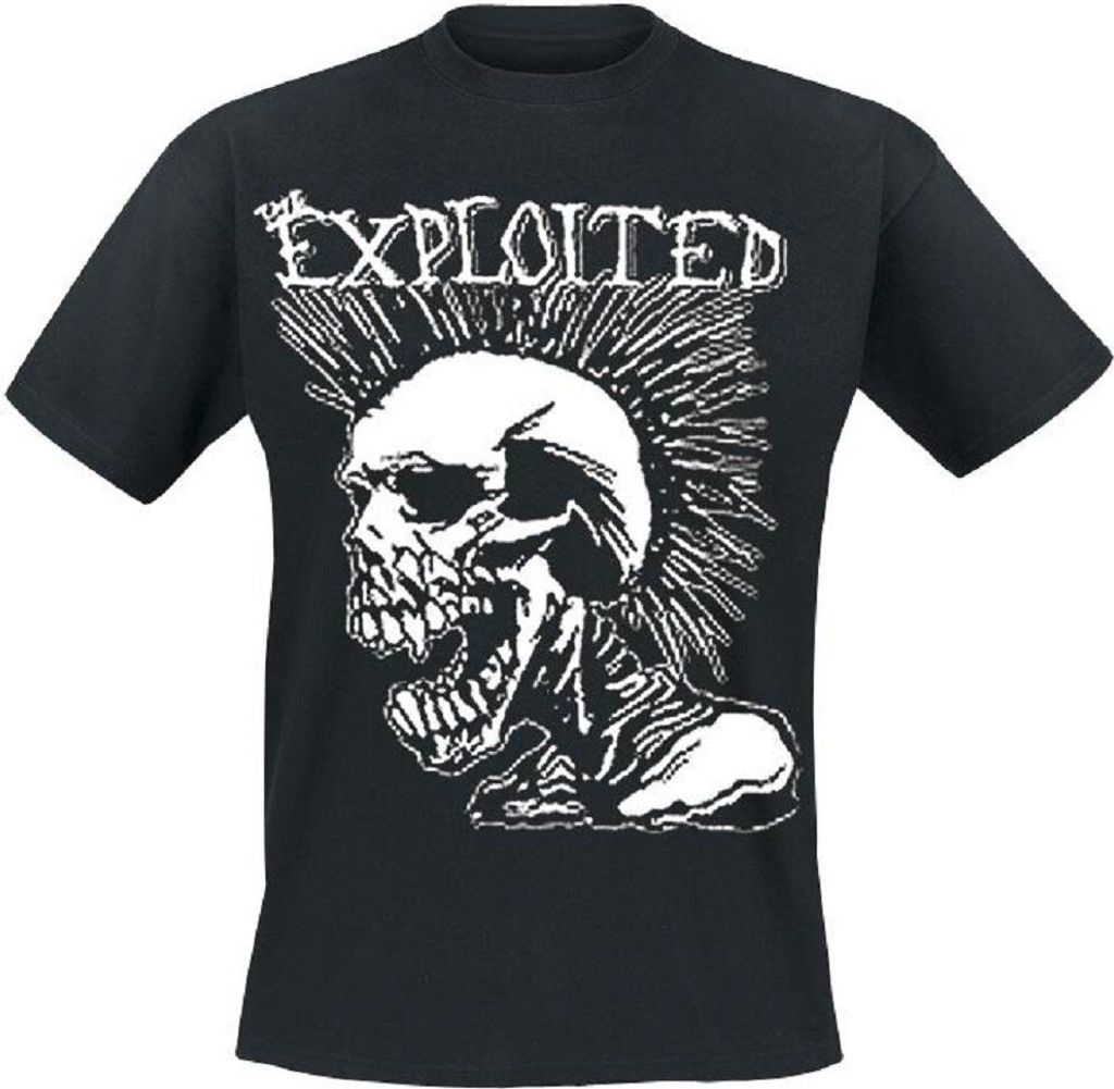 The Exploited Mohican Skull Black XL T-Shirt Produktbild 
