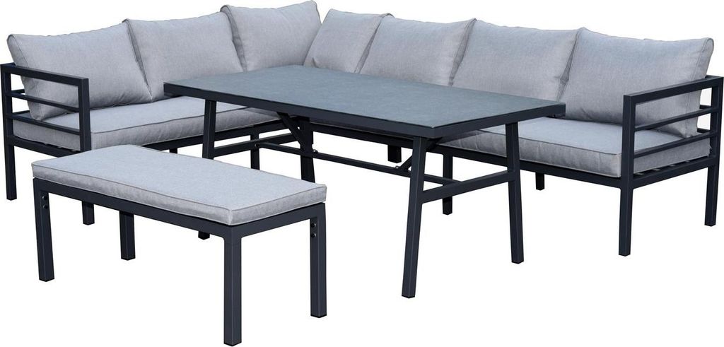 »San Menaio« Gartenlounge Set, Aluminium, grau