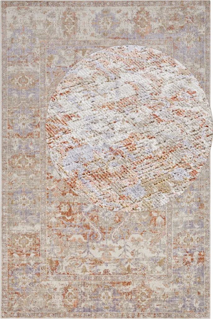 Tapis tissage plat Port Said Hanse Home Crème Rouge résistant aux UV