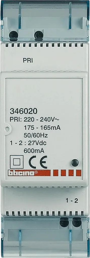 Bloc d'alimentation BTICINO 27V CC 600mA pour interphone