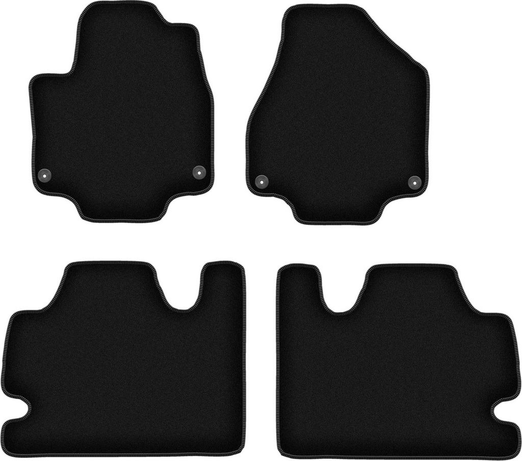 Wielganizator Velours-Autoteppiche – passend für Chrysler Pacifica II (hybrid, Bj. 2017-) – schwarz, passgenau, mit Befestigungen set 4 Stk.
