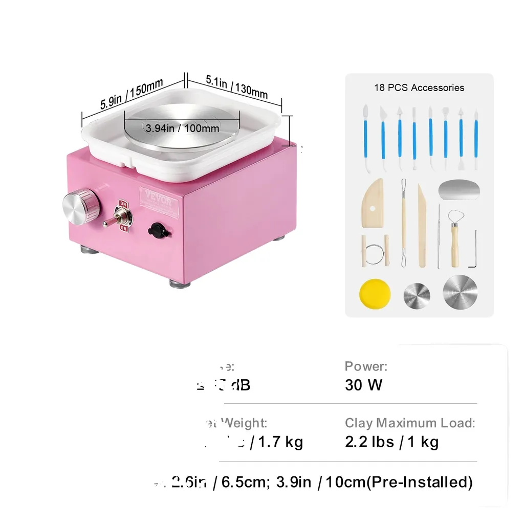 Tour de poterie rose pour enfants et débutants - Apprentissage facile