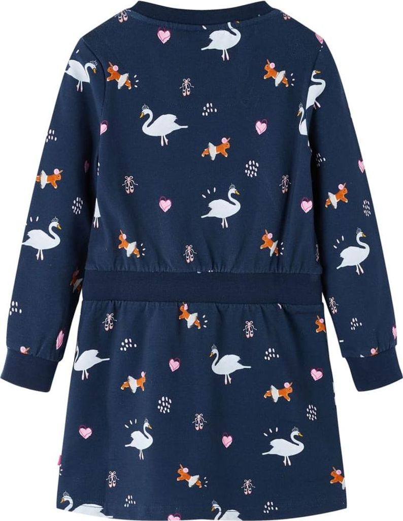 vidaXL Kinderkleid mit Langen Ärmeln Marineblau 128 Produktbild 