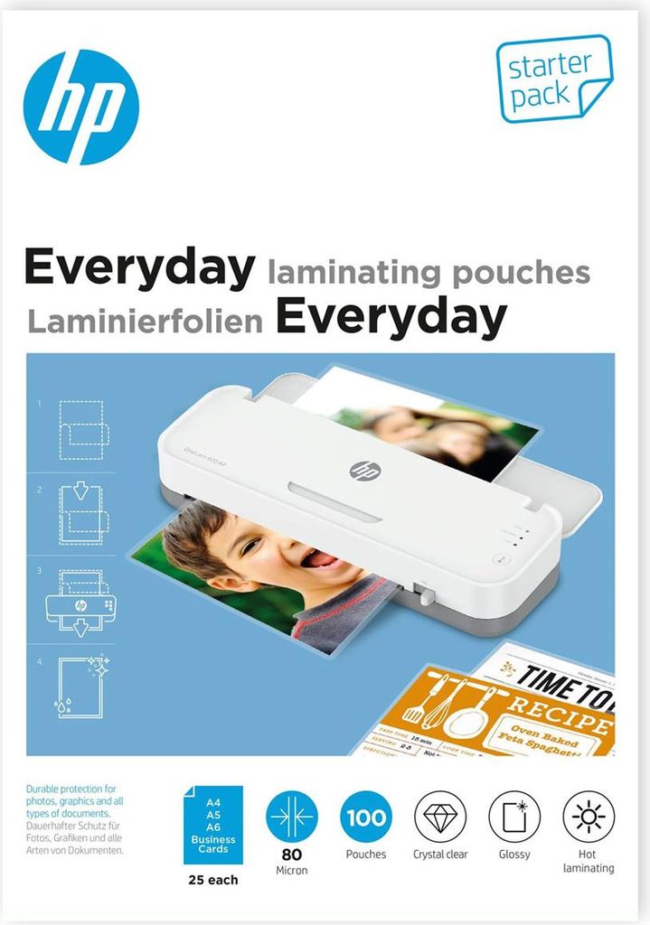 HP Laminierfolien Everyday Starter Set 80 Micron
