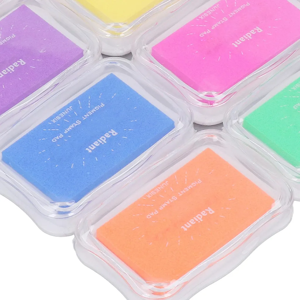 8 Tamponi Inchiostro Lavabile per Bambini: Scrapbooking e Stoffa - 3