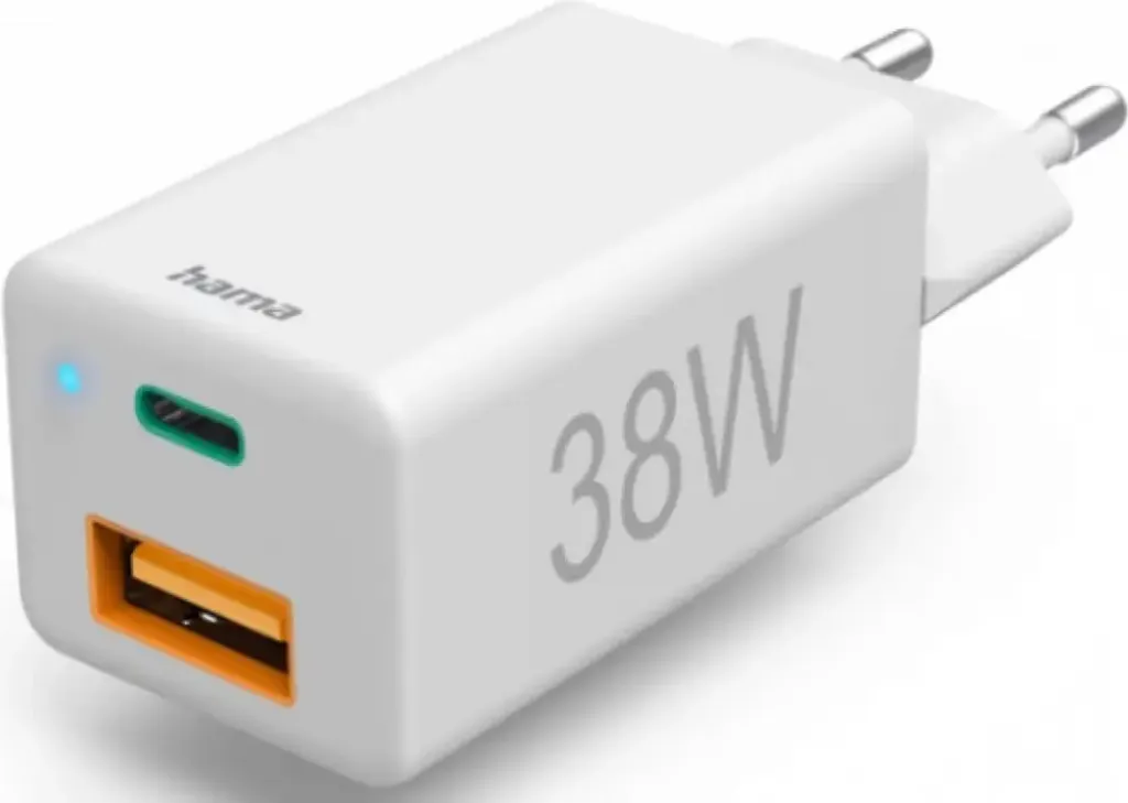 Chargeur Rapide 38W USB-C PD et QC 3.0 Hama - Charge Double Puissante