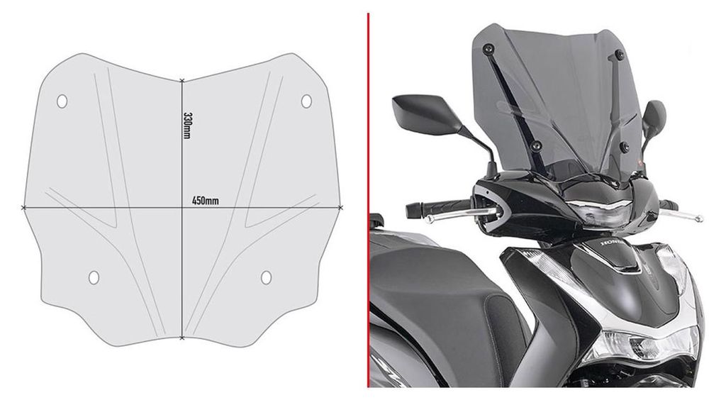Givi D1181s Pare-brise Honda Sh 125/150 Transparent Image du produit 