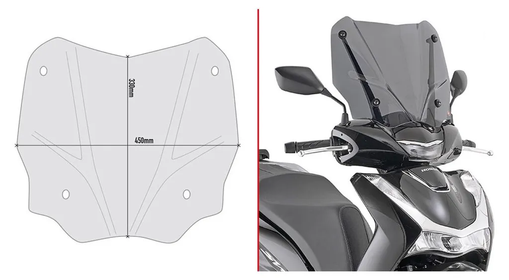 Givi D1181S Pare-brise pour Honda SH 125-150i - Écran de Protection
