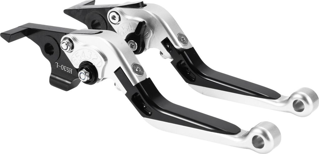 Kurze Lange Brems- und Kupplungshebel für Yamaha TMAX560 6-fach verstellbare Motorrad Lenker Bremshebel Aluminiumlegierung Silberton Kopf Schwarz ...