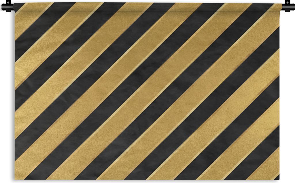 MuchoWow Wandteppich Wandbehang Muster - Streifen - Gold - Schwarz 60x40 cm Tapisserie Dekoration Wandtuch - Wanddekorationen