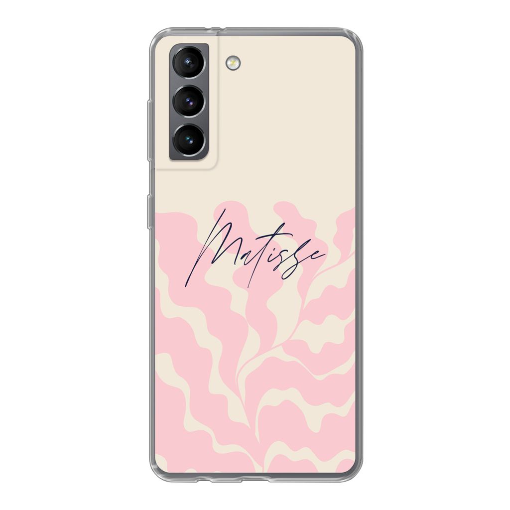 MuchoWow Handyhülle Schutzhülle Hülle für Samsung Galaxy S21 Matisse - Blume - Abstrakt Silikon Softcase Handy Hülle - Softcase