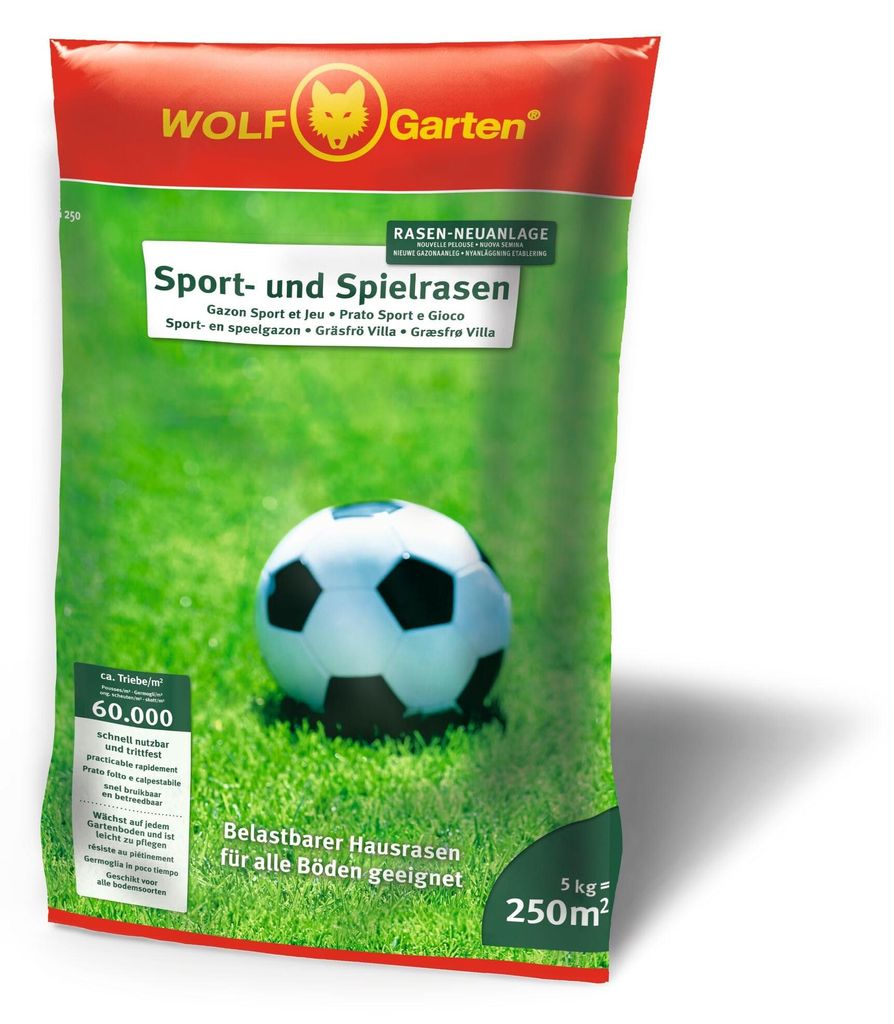 Wolf Garten LG 250 Rasen Saatgut Sport & Spiel 5 kg Produktbild 