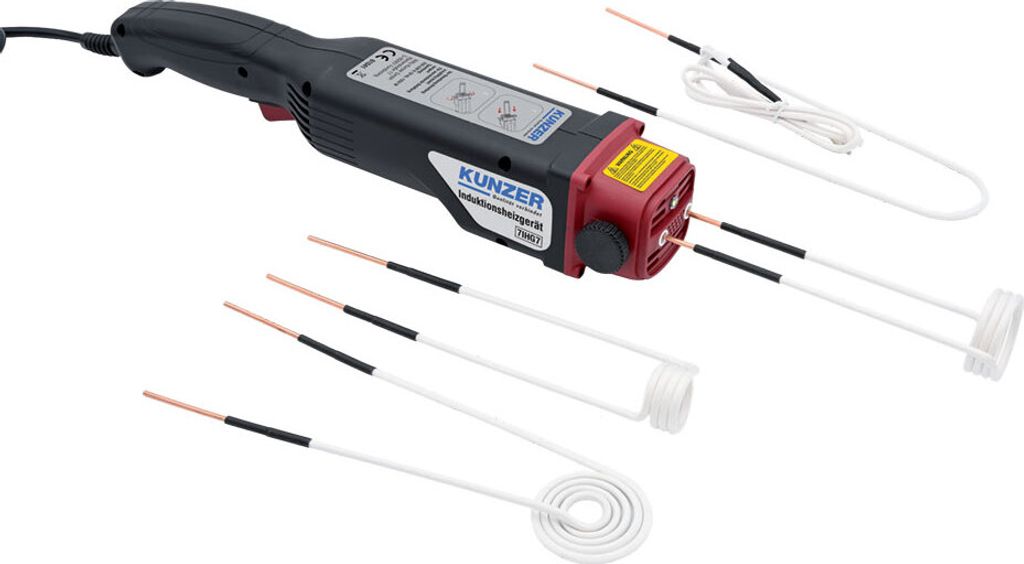 Kunzer Induktionsheizgerät 1.250 Watt im Alu-Koffer mit 6-tlg. Zubehörsatz 7IHG7
