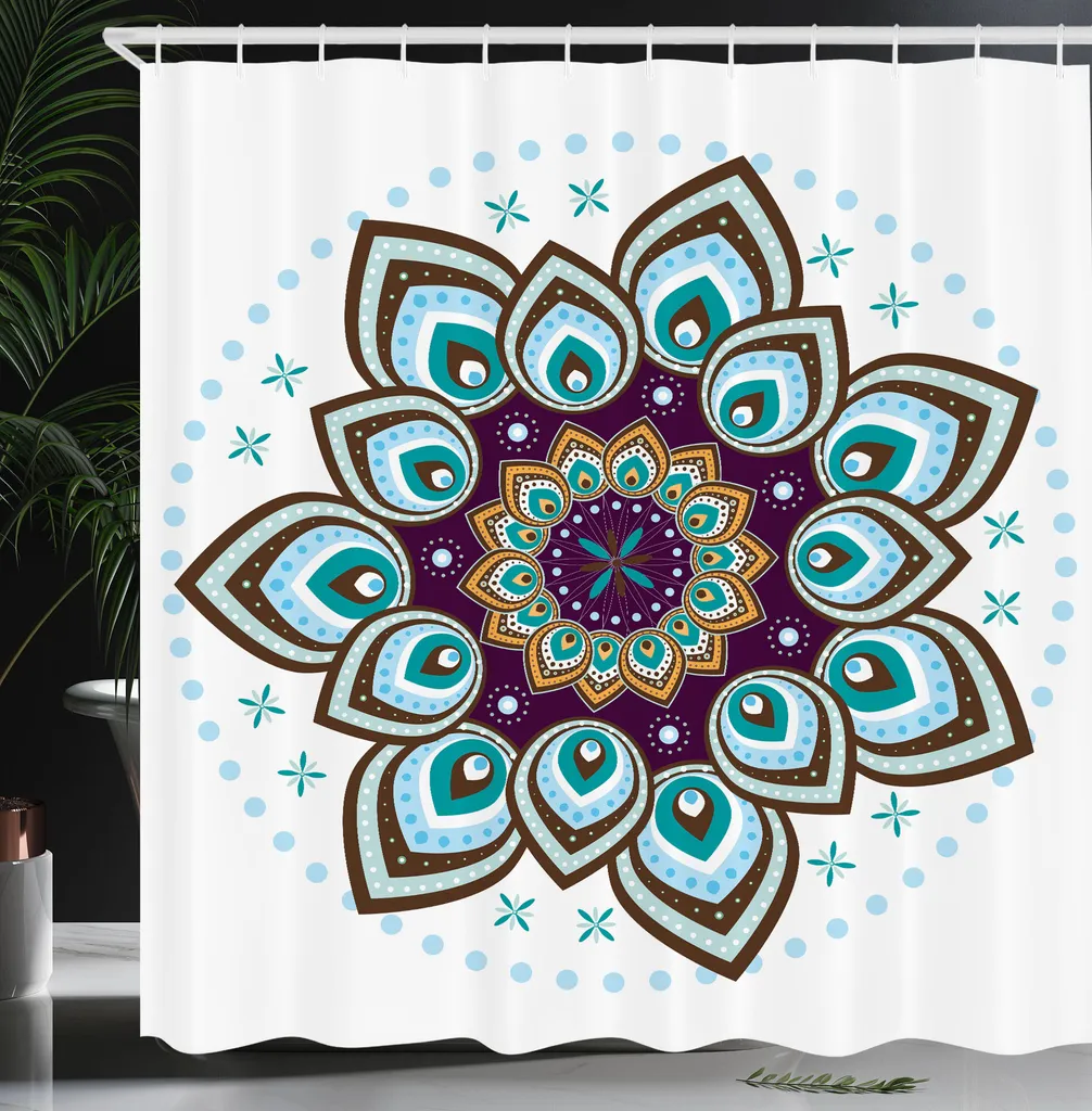 Tenda Doccia Fiore Tenda Doccia Antimuffa Bianco con Ganci e Orlo Ponderato, Impermeabile Poliestere Tessuto Tende Finestra Bagno, Asciugatura Rapida, Lavabile per Bagno, Casa, 90x180 cm 3Y-558