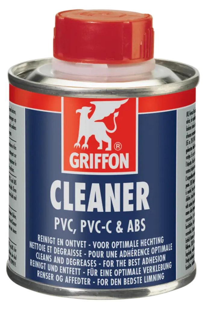 HAF Griffon PVC Reiniger / Cleaner 250ml für Rohre & Fittings aus PVC-U, PVC-C & ABS | Spezialreiniger zur Vorbereitung vor PVC Klebung