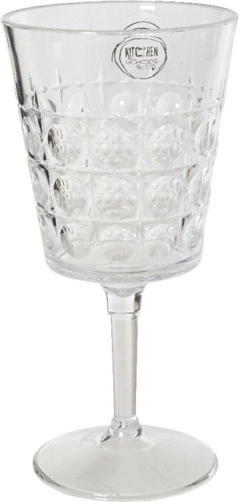 Weinglas 18cm Kunststoff gemustert Transparent Produktbild 
