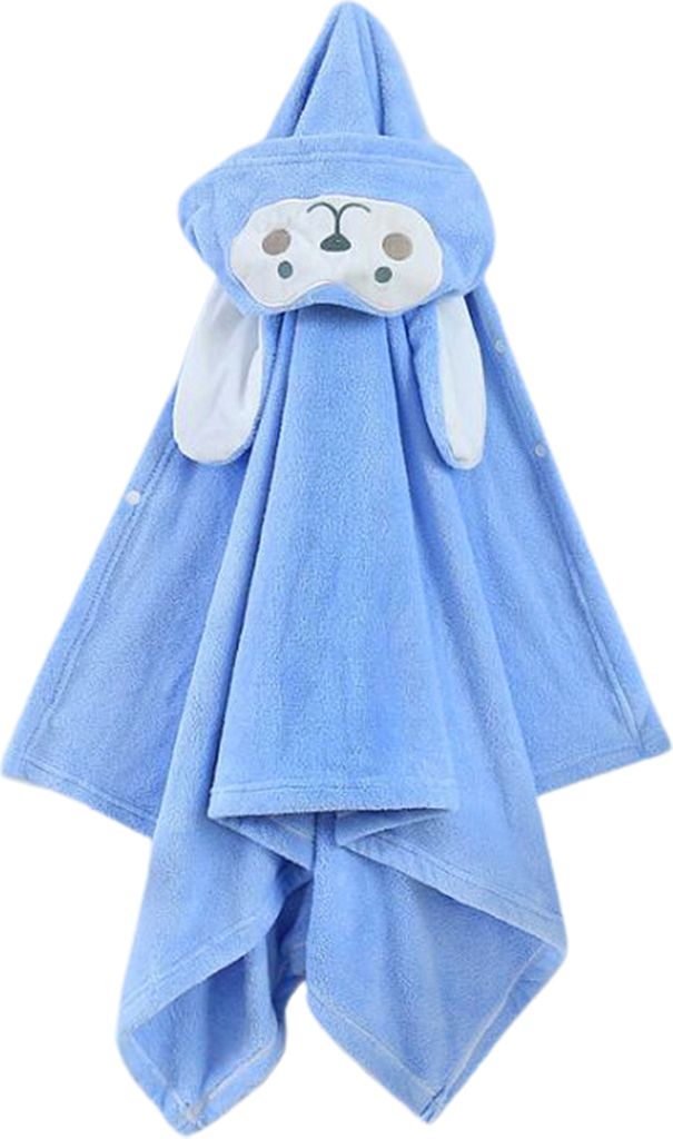 Baby-Badetuch, dick, gute Wasseraufnahme, mit Kapuze, Cartoon-Stil, Knopfverschluss, einfarbig, warm, weich, Kinder-Badeponcho, Nickerchendecke