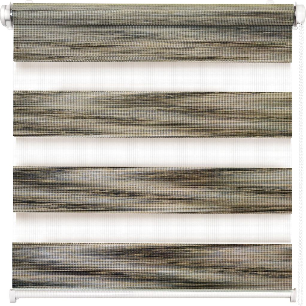 Doppelrollo Natural, Grau-Braun, 50x150cm - Duo-Rollo Produktbild 