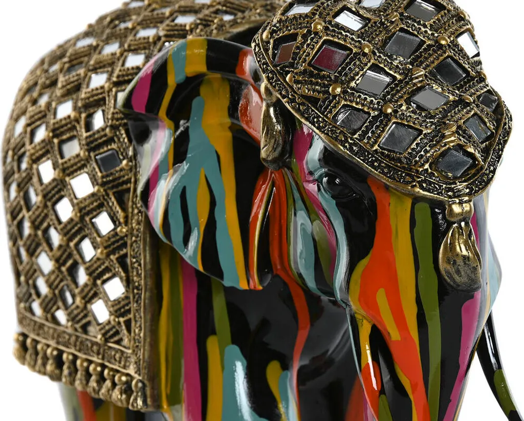 Statue Éléphant Décorative Multicolore en Résine pour Salon Moderne - 2