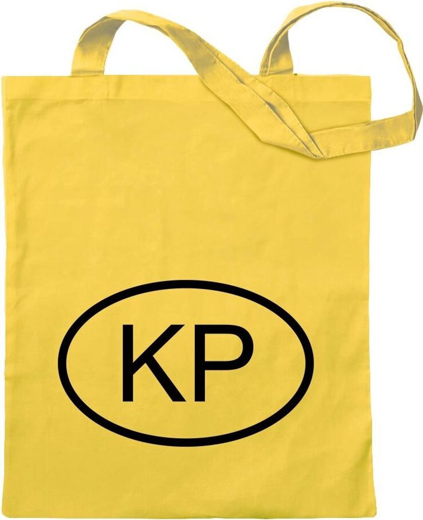 Kiwistar - Baumwolltasche - gelb - Nordkorea KP - Tragetasche Stoffbeutel Umhängetasche Langer Henkel