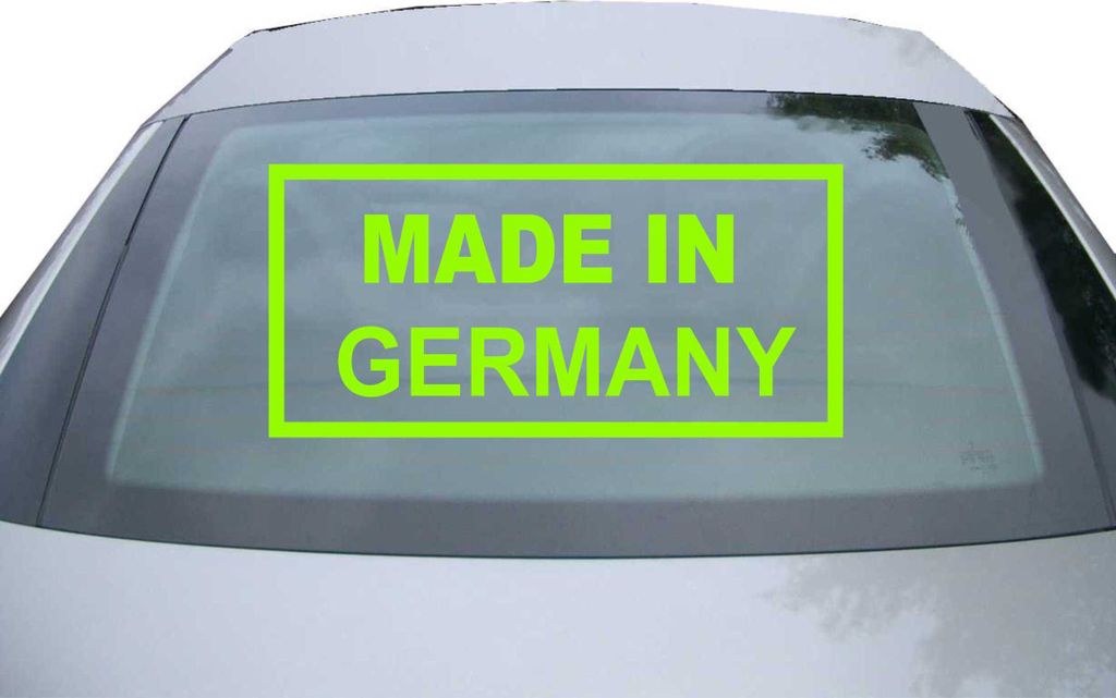Indigos UG - Aufkleber Heckscheibe & Motorklappe DE6004 - neongrün - 600x285 mm - germany - Auto Scheiben Fenster Heckklappe Tuning Racing JDM - D...