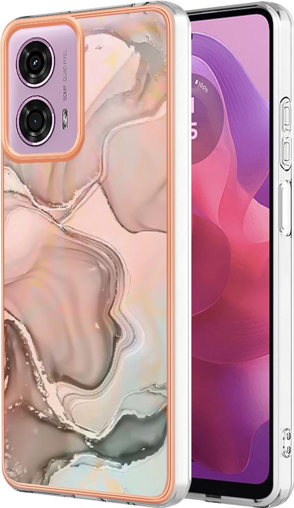 Hülle für Motorola Moto G04 /Moto G24 Muster TPU Silikon Stoßdämpfer Bumper Schutzhülle Beige